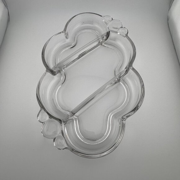 Vintage Duncan & Miller Crystal Canterbury 3 part divided relish dish 10” - Picture 8 of 8